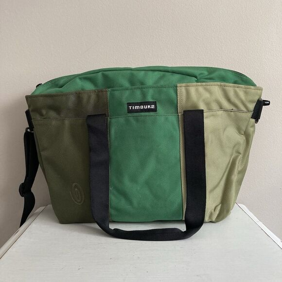 Timbuk2 Classic Messenger Bag Green Colorblock Bicycle Commute Laptop College - Picture 1 of 12
